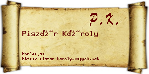 Piszár Károly névjegykártya
