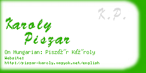 karoly piszar business card
